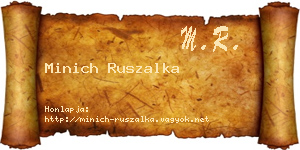Minich Ruszalka névjegykártya